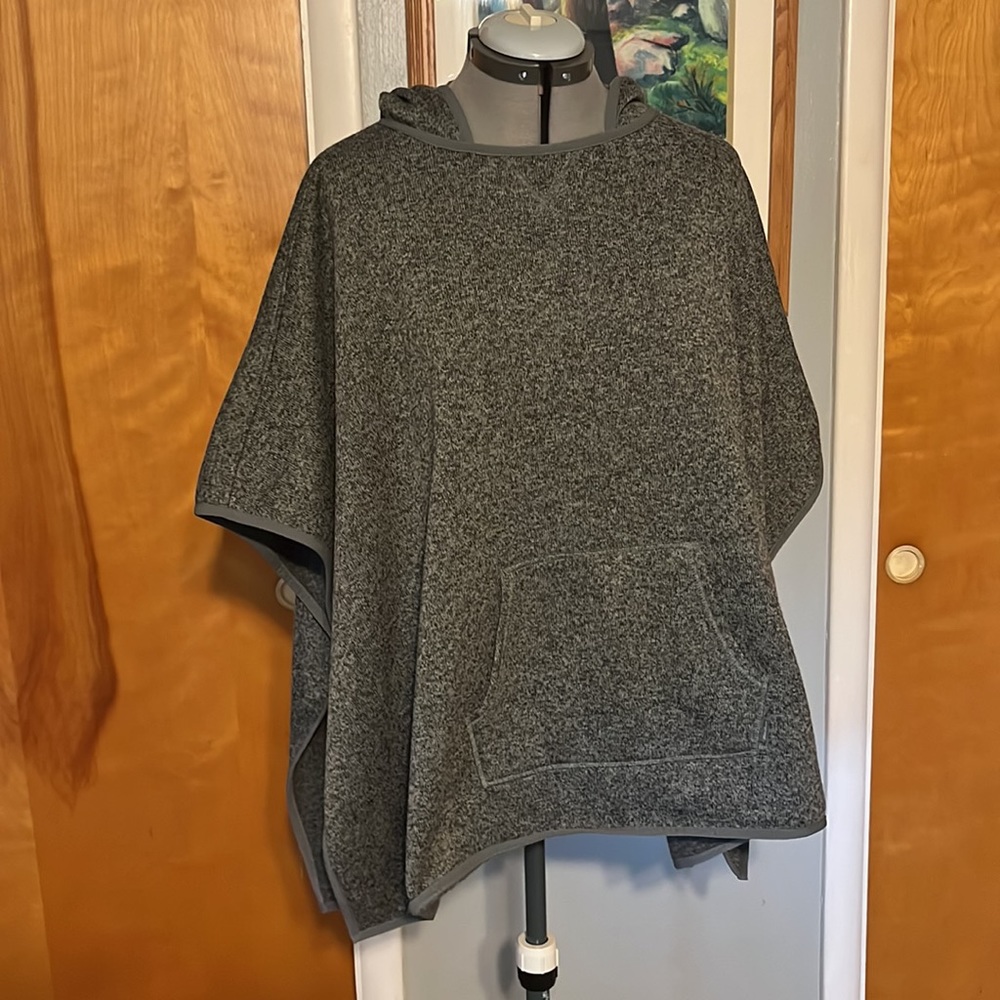 Eddie Bauer sweater hooded poncho